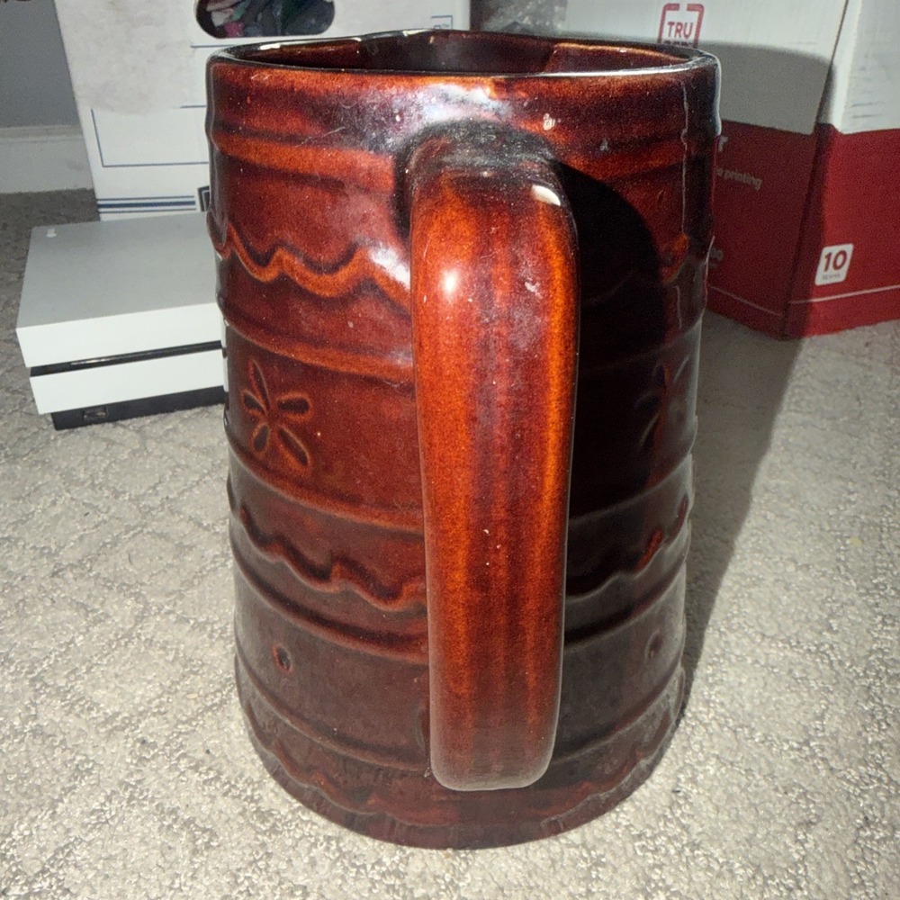 Marcrest Daisy Dot Pitcher Stoneware Oven Proof Brown 8" Tall Vintage - Picture 2 of 6